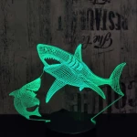 Cápák 7 színű 3D led lámpa
