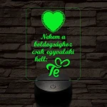Piros szív  7 színű 3D led lámpa