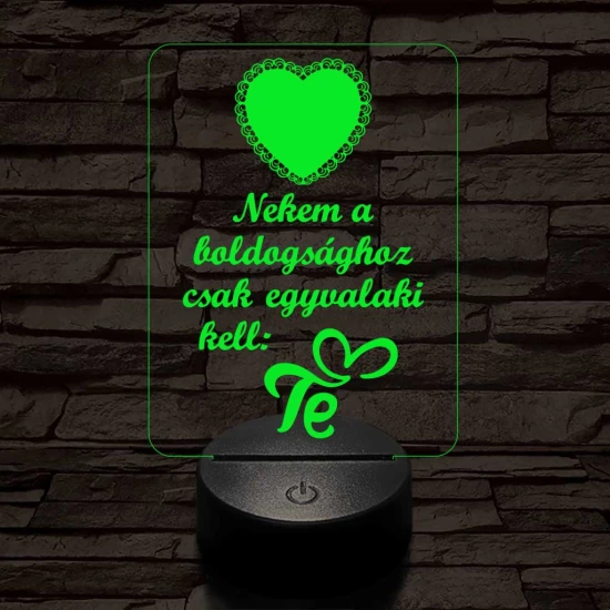 Piros szív  7 színű 3D led lámpa