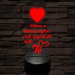 Piros szív  7 színű 3D led lámpa