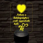 Piros szív  7 színű 3D led lámpa
