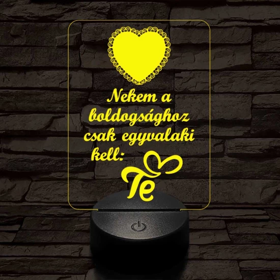 Piros szív  7 színű 3D led lámpa
