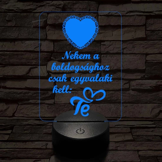 Piros szív  7 színű 3D led lámpa