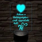 Piros szív  7 színű 3D led lámpa