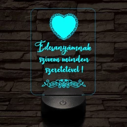 Édesanyámnak 7 színű 3D led lámpa