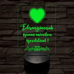 Édesanyámnak 7 színű 3D led lámpa