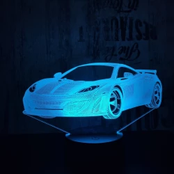 Sport autó  7 színű 3D led lámpa