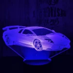 Rally autó 3 7 színű 3D led lámpa