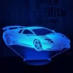 Rally autó 3 7 színű 3D led lámpa