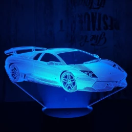Rally autó 3 7 színű 3D led lámpa