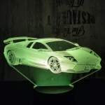 Rally autó 3 7 színű 3D led lámpa