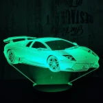 Rally autó 3 7 színű 3D led lámpa