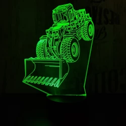 Buldózer 7 színű 3D led lámpa