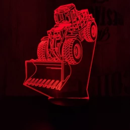 Buldózer 7 színű 3D led lámpa