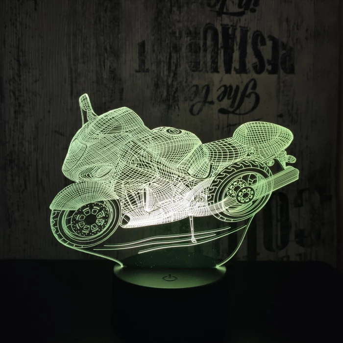 Motorkerékpár  7 színű  3D led lámpa