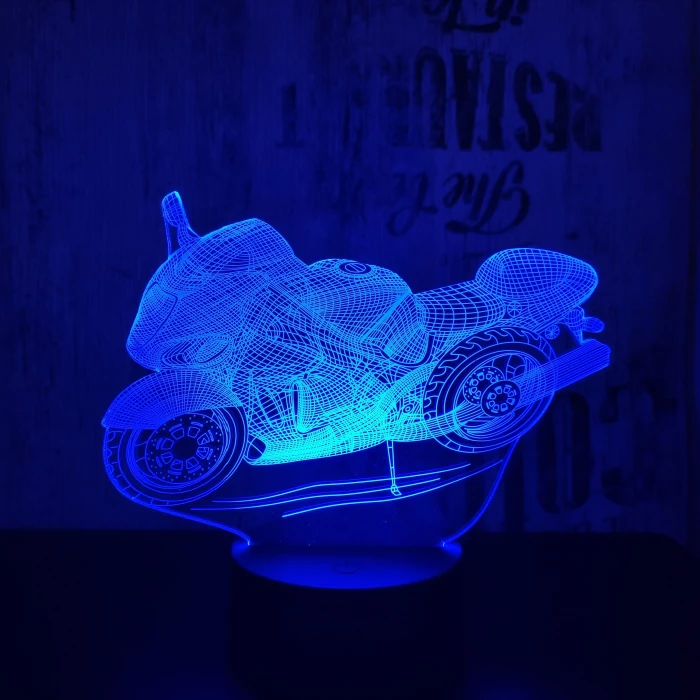 Motorkerékpár  7 színű  3D led lámpa