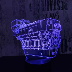 Autó motorblokk  7 színű 3D led lámpa