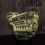 Autó motorblokk  7 színű 3D led lámpa