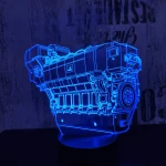 Autó motorblokk  7 színű 3D led lámpa