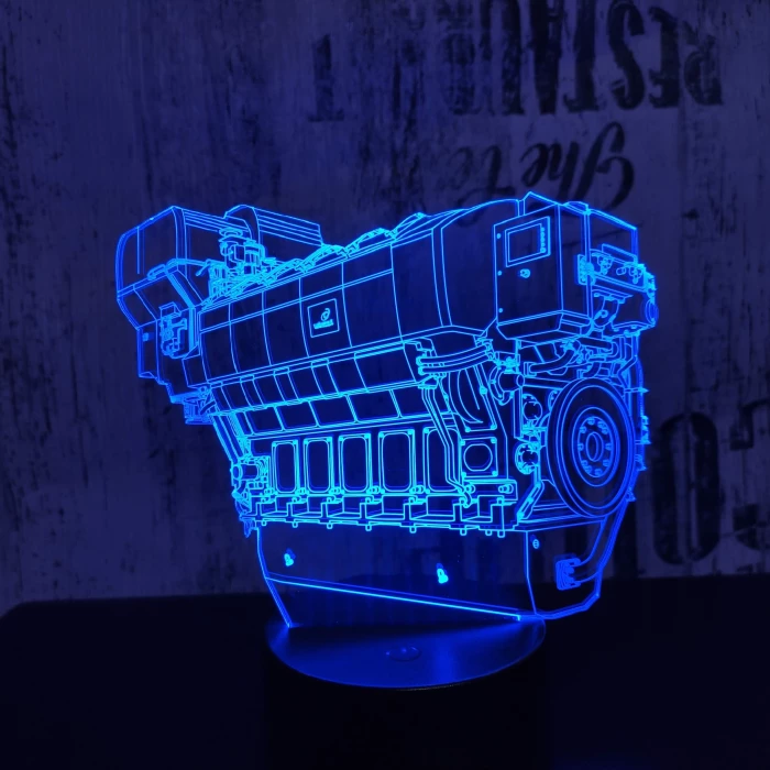 Autó motorblokk  7 színű 3D led lámpa