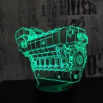 Autó motorblokk  7 színű 3D led lámpa