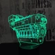 Autó motorblokk  7 színű 3D led lámpa
