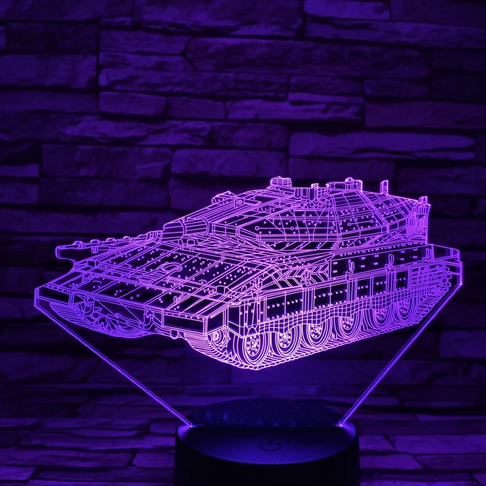 Lánctalpas tank 7 színű 3D led lámpa