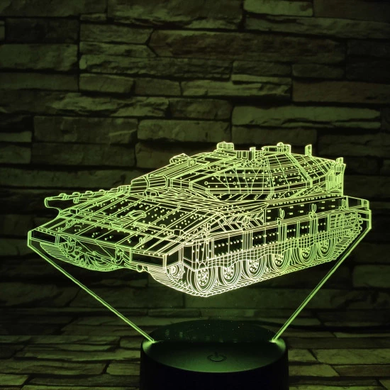 Lánctalpas tank 7 színű 3D led lámpa