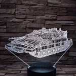 Lánctalpas tank 7 színű 3D led lámpa