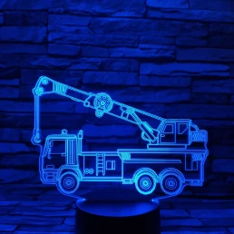 Darus kocsi 7 színű 3D led lámpa