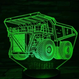 Dömper 7 színű 3D led lámpa