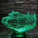 Tank páncélos 7 színű 3D led lámpa