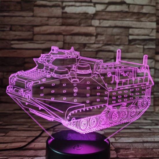 Tank páncélos 7 színű 3D led lámpa