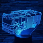 Tűzoltó autó 7 színű 3D led lámpa
