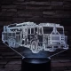 Tűzoltóautó 7 színű 3D led lámpa