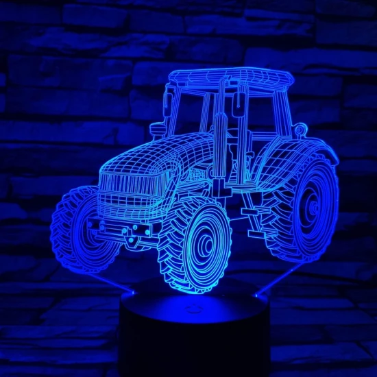 Traktor 7 színű 3D led lámpa