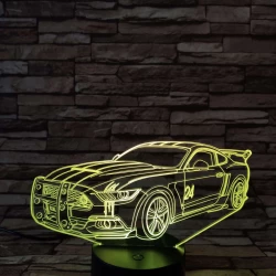 Verseny autó  7 színű 3D led lámpa