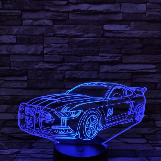 Verseny autó  7 színű 3D led lámpa