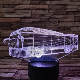 Autóbusz 7 színű 3D led lámpa