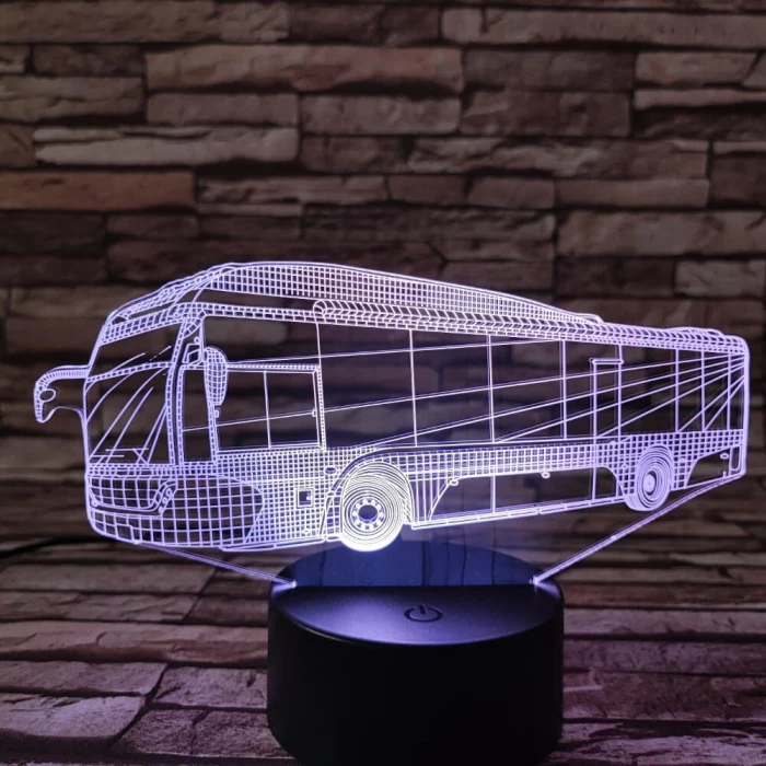 Autóbusz 7 színű 3D led lámpa