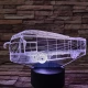 Autóbusz 7 színű 3D led lámpa