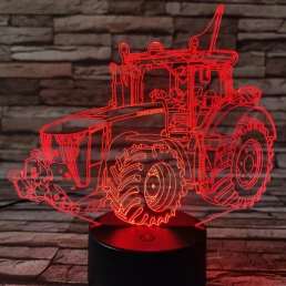 Traktor masszív  3D led lámpa