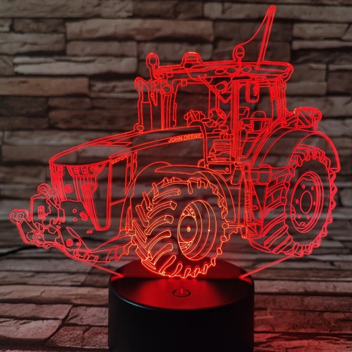 Traktor masszív  3D led lámpa