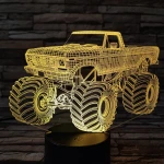 Monster Truck  3 7 színű  3D led lámpa