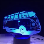 Retro Kisbusz 3D led lámpa