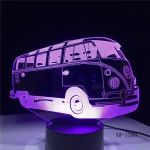 Retro Kisbusz 3D led lámpa