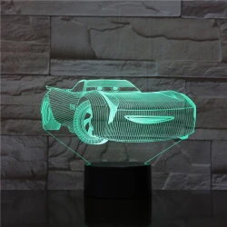 Gyerek autó 7 színű 3D led lámpa