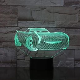 Gyerek autó 7 színű 3D led lámpa