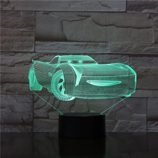 Gyerek autó 7 színű 3D led lámpa