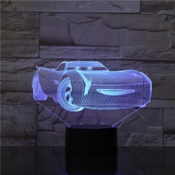 Gyerek autó 7 színű 3D led lámpa